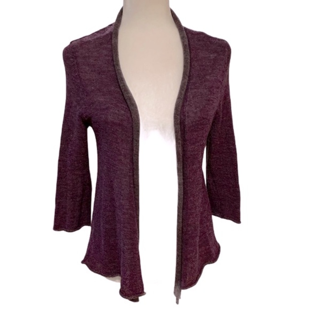 Eileen Fisher Wool Blend Open Front Cardigan